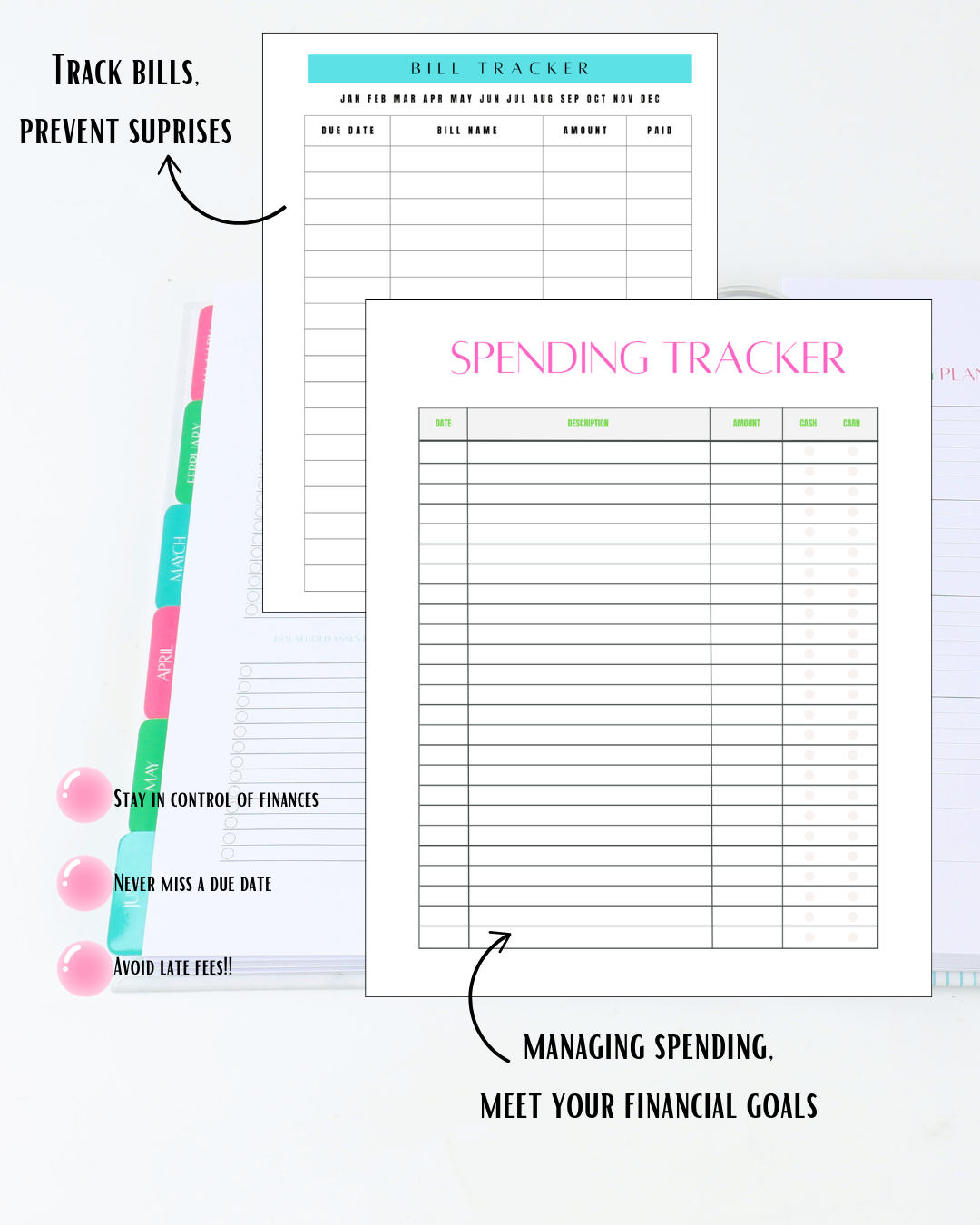 Agenda hebdomadaire pour mamans | Planificateur de repas, de budget, de dépenses et de courses (sans date)