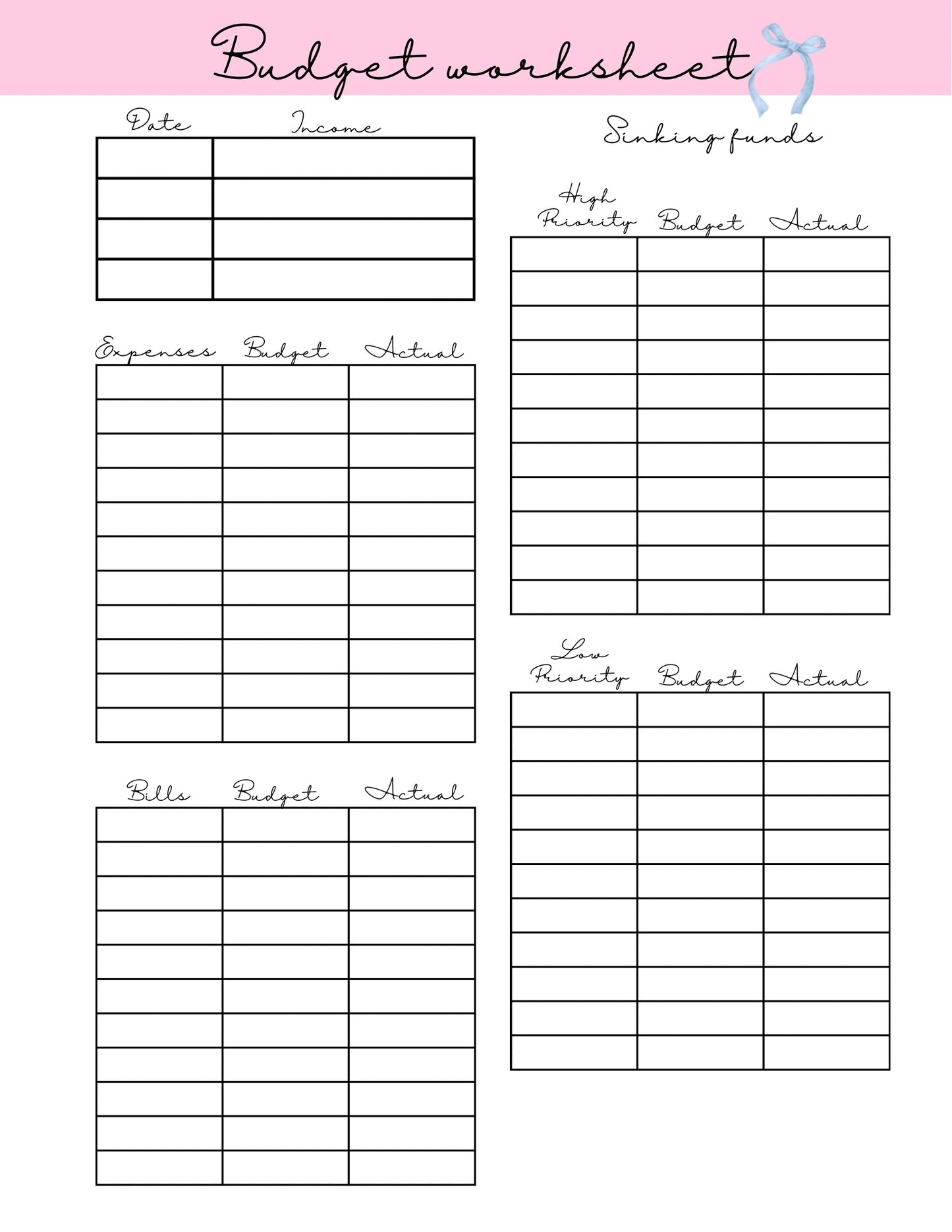 Budget Planners - Full Year