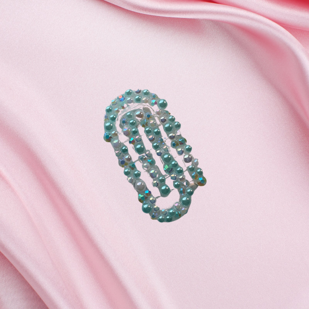 Green BlingBit – Handmade Sublimation Acrylic Paper Clip Charm!