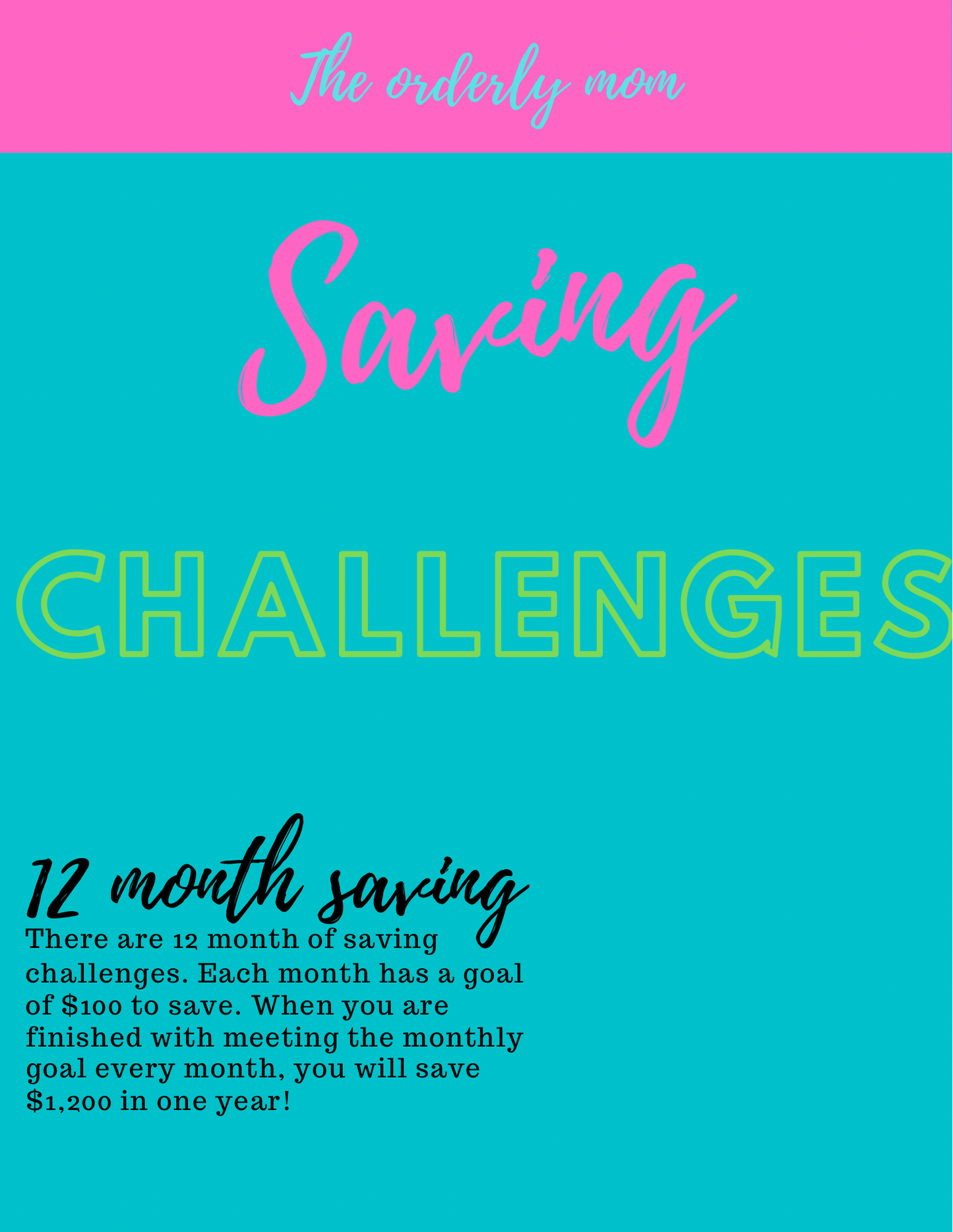 12 Month Saving Challenge