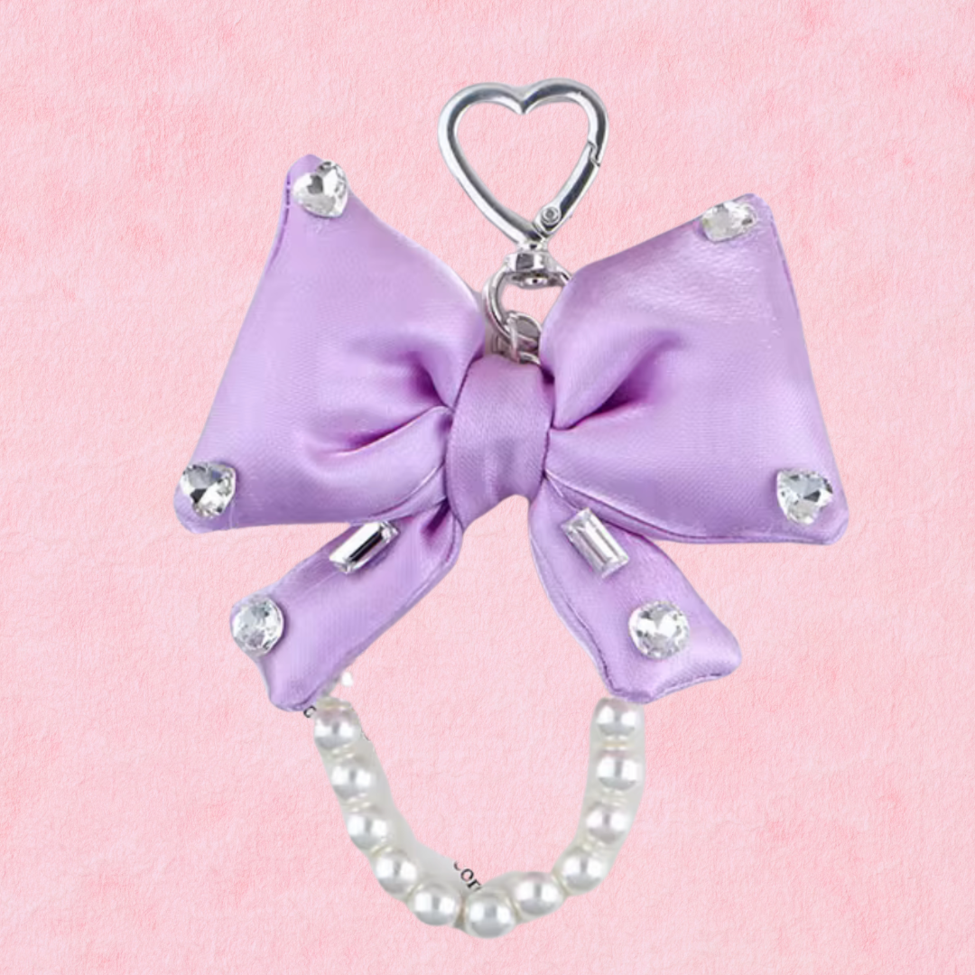 Gemstone bow charm