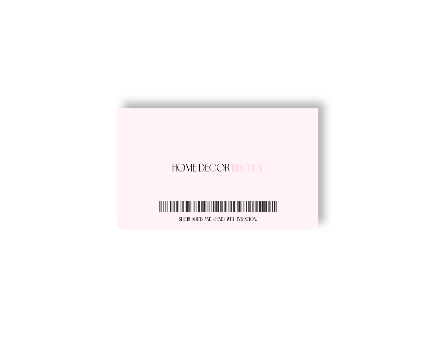 Home Decor Receipt - A7