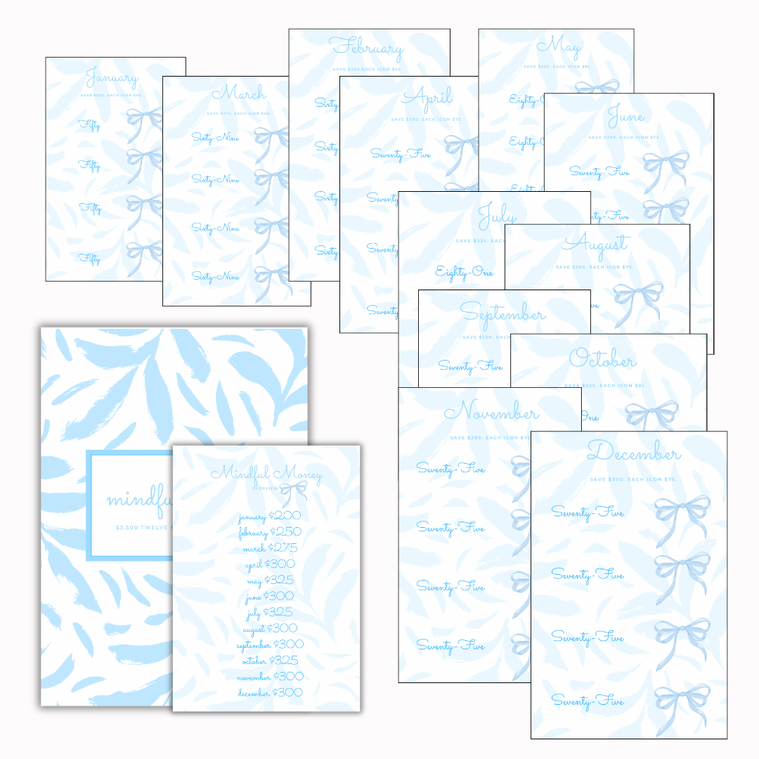 Mindful Money 12 Month Bundle Challenge - A5 binder set