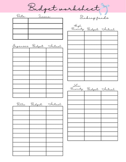 Budget Planners - Full Year