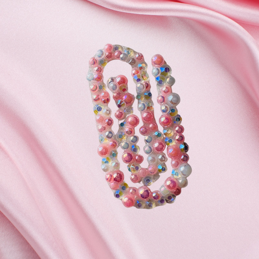 Pink BlingBit – Handmade Sublimation Acrylic Paper Clip Charm!